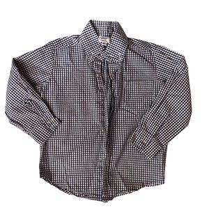 Kate & Libby 4 4T Navy Blue Gingham Checked Shirt Top Long Sleeve Button Up Down